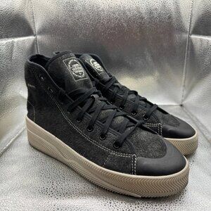 Size 11.5 Adidas Nizza 2 Black Mens Mid Top Lace Up Sneaker‎ Shoes GX6309